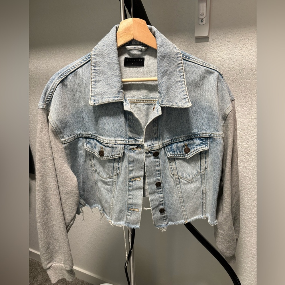 AllSaints Two-Tone Cropped Jacket M/L